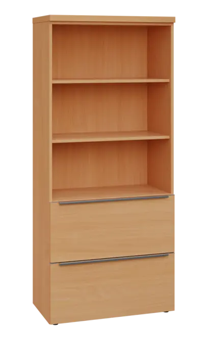 SIN 5 - 82ZN kancelářská skříň, 2-zásuvková/nika, 1820x800x400, buk royal